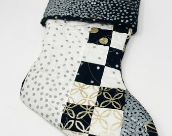 Quilted Christmas Stocking, Study in Glitz, Version C