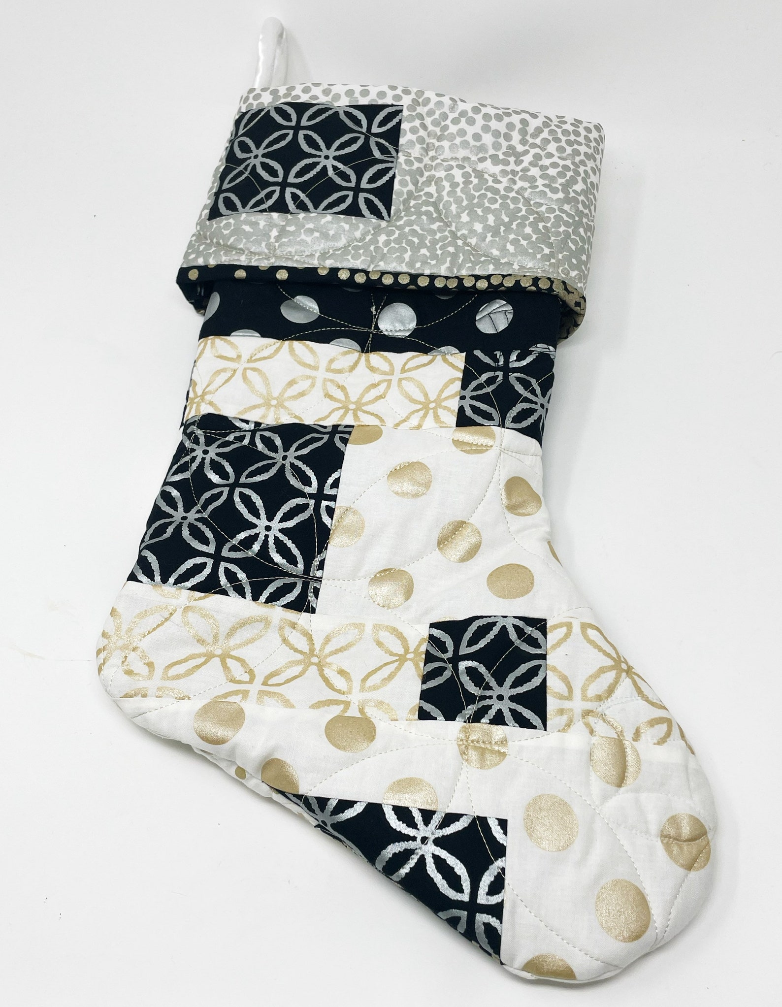 Quilted Christmas Stocking, Study in Glitz, Version B - Etsy