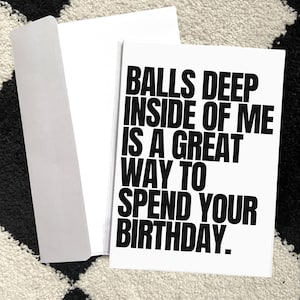 Cartão de aniversário engraçado para parceiro | 5” x 7” | Opção de mensagem personalizada | Em branco por dentro