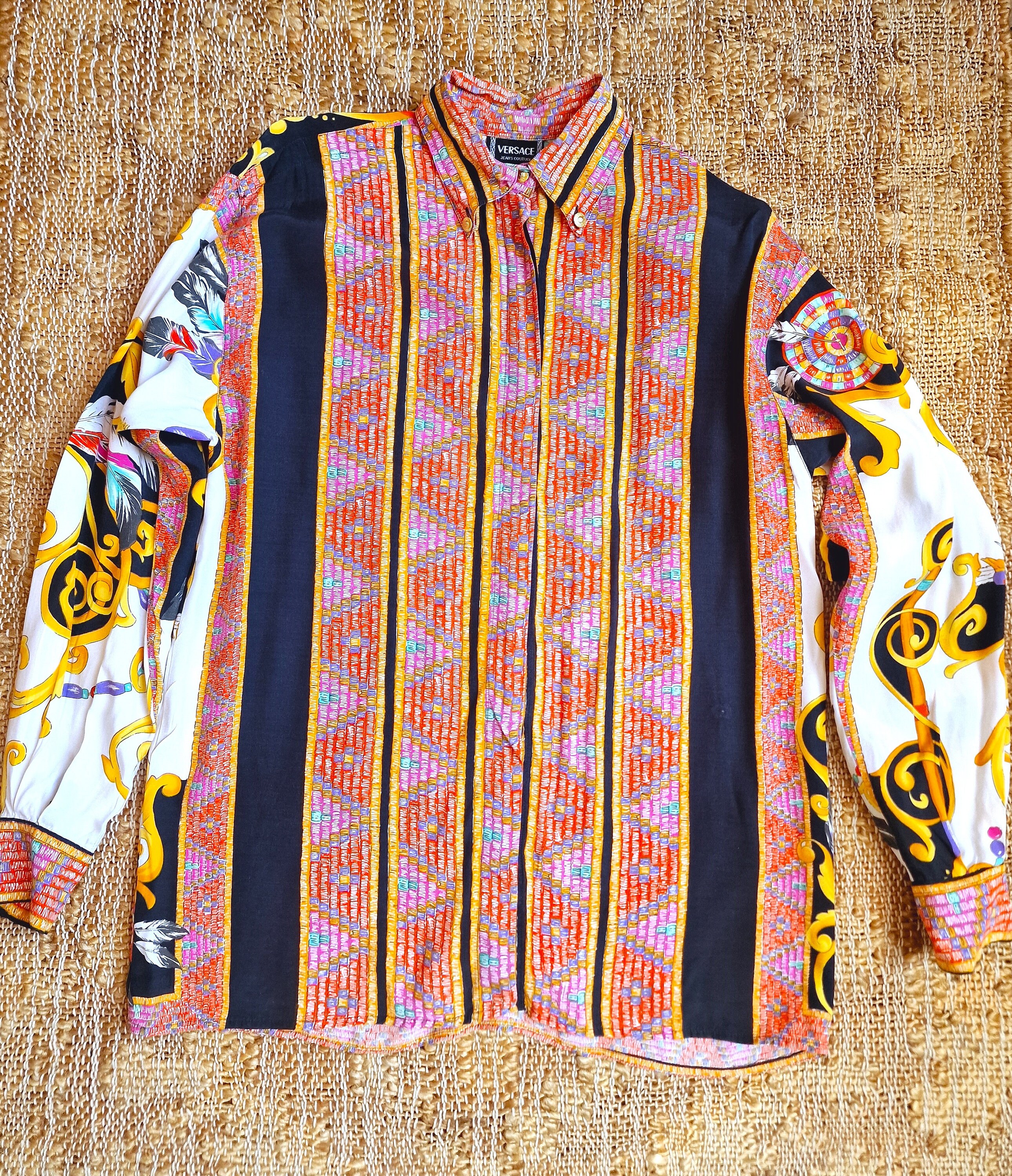 VERSACE - 【GIANNIVERSACE】COUTURE シルクノースリーブブラウス Vintage 1994 Gianni Versace Couture Runway Metallic Gold
