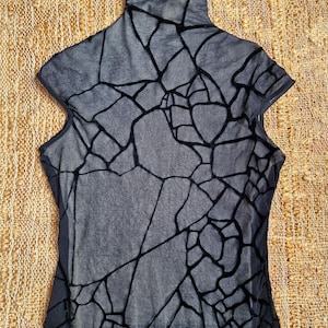 Plein Sud Mesh geknackt Block Y2K XS mittlere große XL Hochzeit Abend Tank-T-Shirt Top