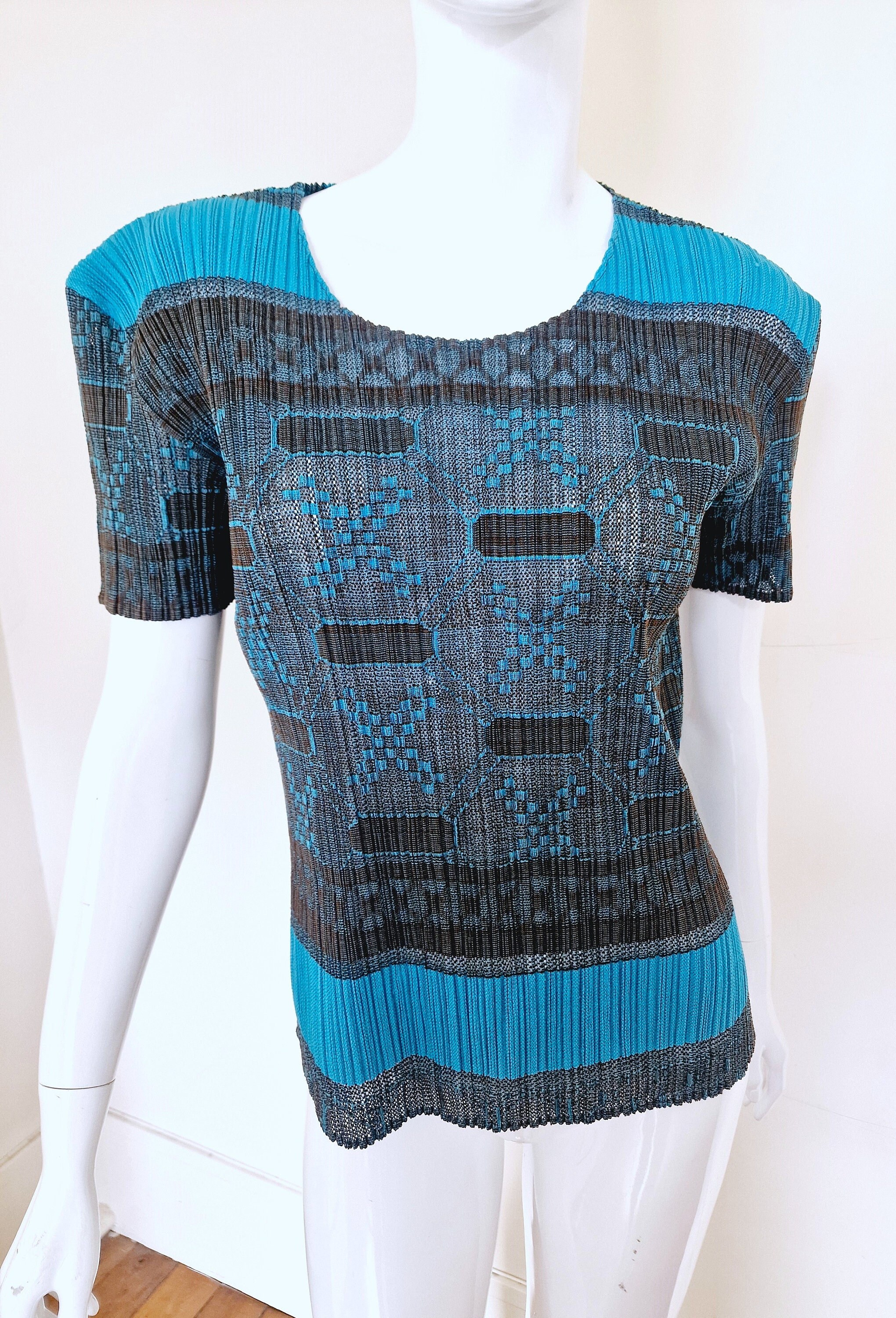 Issey Miyake Pleats Please Pleated Semi Transparent Striped Issey Miyake Pleats Please Pleated Semi Transparent Striped