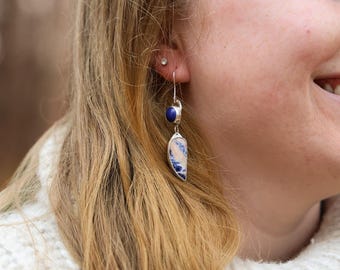 Pendientes de plata de ley con Sodalita y Lapislázuli