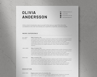 Professional ATS friendly resume design. Two-page resume template with matching cover letter template. Fully editable and customizable.