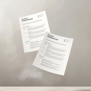 Currículum vitae profesional Plantilla de CV compatible con ATS Minimalista moderno 2024 Canva con carta de presentación Ejecutiva descarga instantánea limpia simple creativa