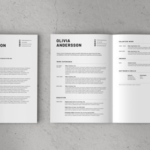 Plantilla de CV profesional compatible con ATS, moderna, minimalista, 2024, Canva con carta de presentación, ejecutiva, limpia, descarga instantánea, simple, creativa