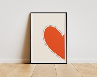 Heart poster - love poster - original gift - minimalist poster - Valentine's Day - wall decoration - original poster - couple
