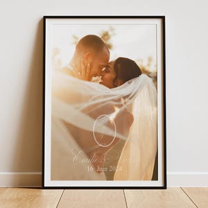 Personalized wedding poster for couples - Personalized wedding gift - Wedding date poster - Wedding decoration idea - Minimalist style