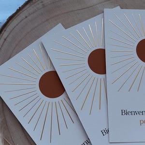 Carte dorure or - Carte naissance - Carte bienvenue - Carte bébé - Carte originale - Carte de voeux - Papeterie - Papeterie - Idée cadeau