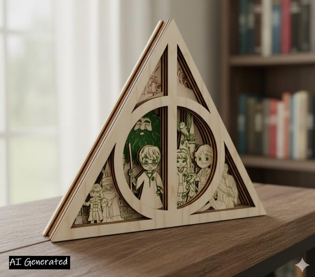 Wizard Relic Triangle 3D Layered Art SVG | 8 or 6 Layers | Laser Cut ...