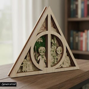 Wizard Relic Triangle 3D Layered Art SVG | 8 or 6 Layers | Laser Cut File