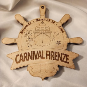 Benutzerdefinierte Kreuzfahrtschiff Rad Urlaub Ornament SVG mit Fotoschlitz • personalisierte Laserschnittdatei