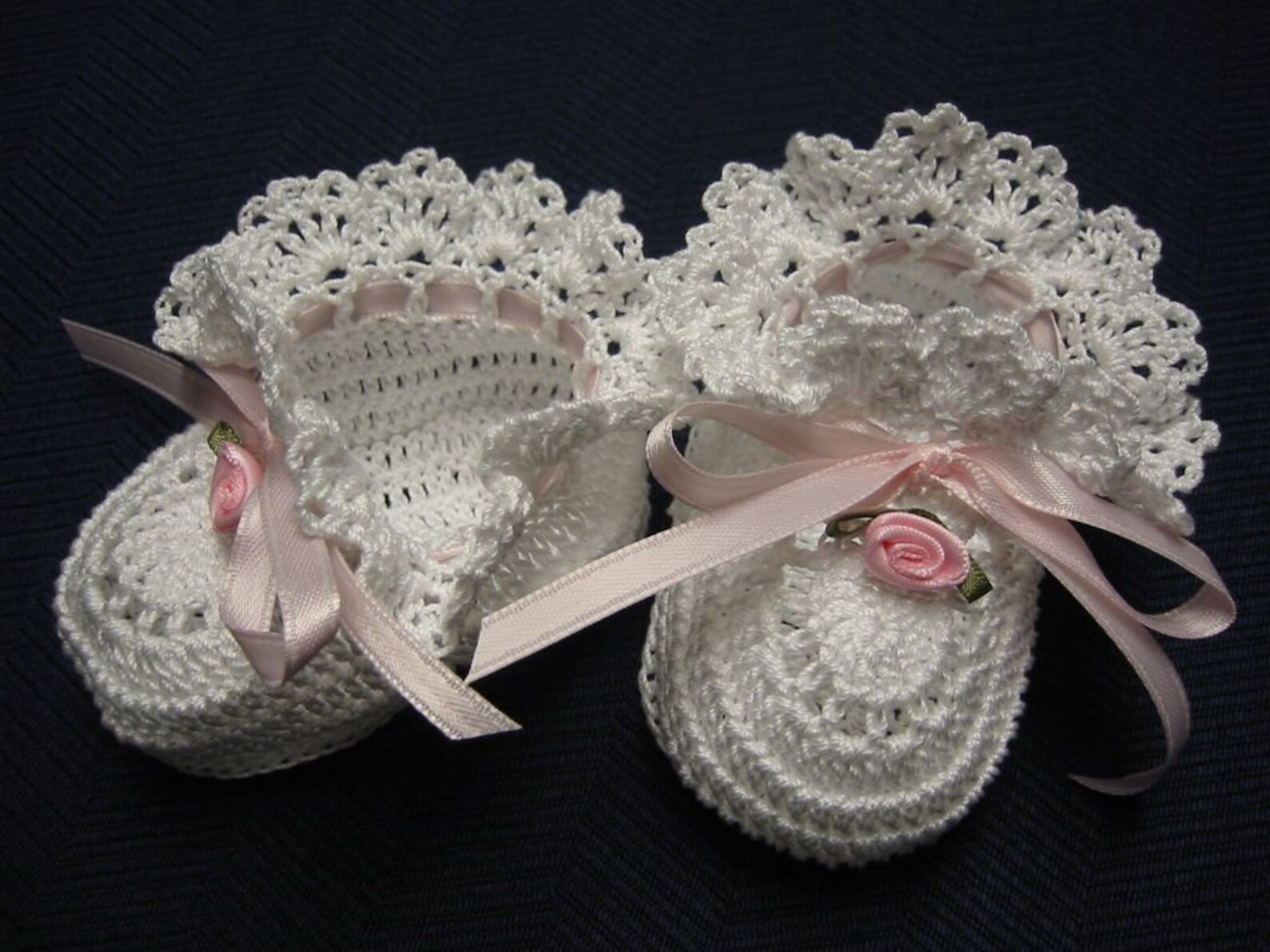 Christening Baby Shoes Christening Baby Booties Crochet Pink Etsy