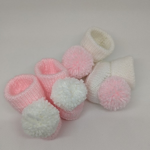 Baby Booties, Knitted Baby Booties, Knitted Baby Shoes, Baby Girl Booties, Newborn Booties