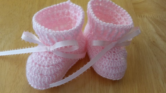 pink newborn booties