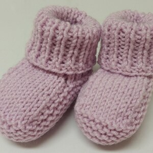 Lavender Baby Booties, Knitted Slippers, Knit Baby Booties, Newborn Shoes, New Baby Gift