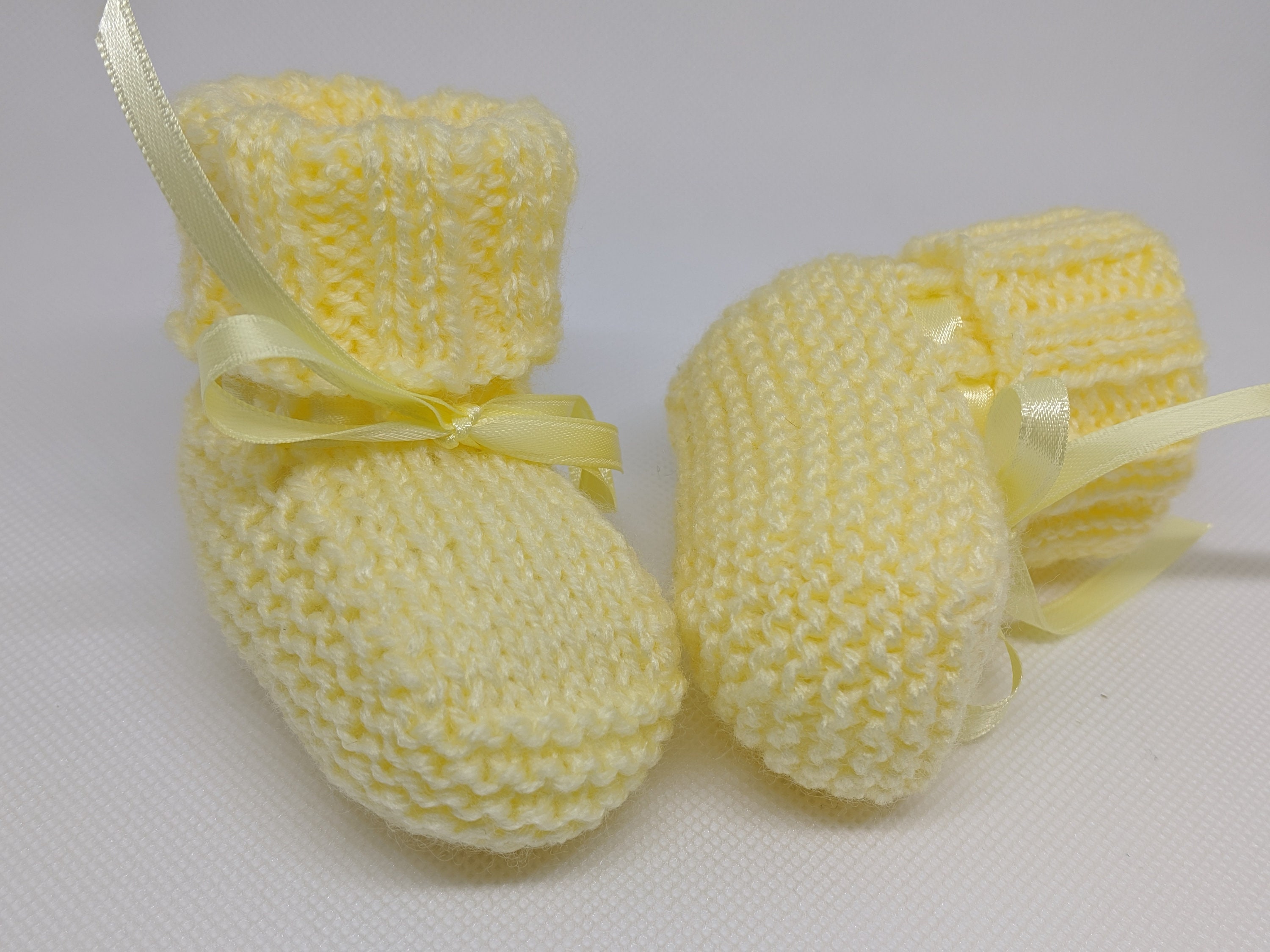 Knitted Baby Booties Newborn Booties Baby Girl Boy Yellow Etsy