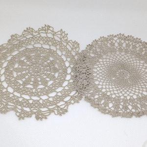 Crochet ECRU Doilies, Home Decor Doily, Crocheted Doily