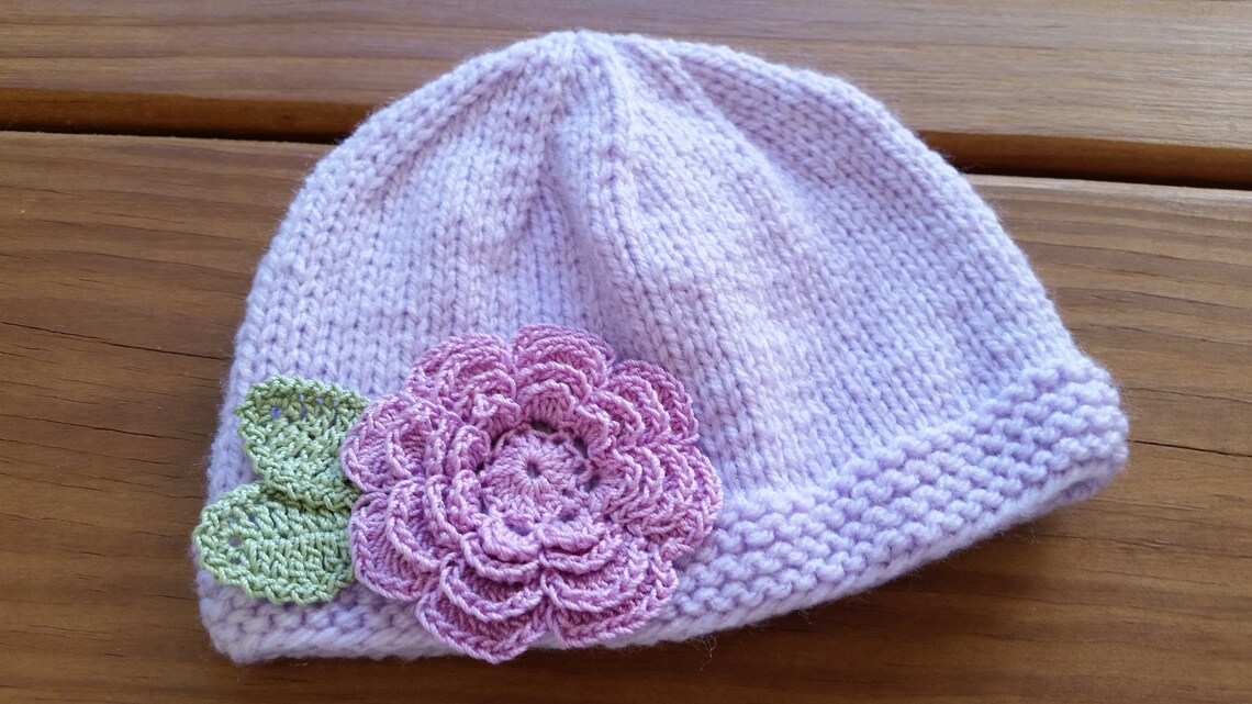 Knitted Baby Hat Newborn Girl Knit Hat Newborn Baby Hat Etsy