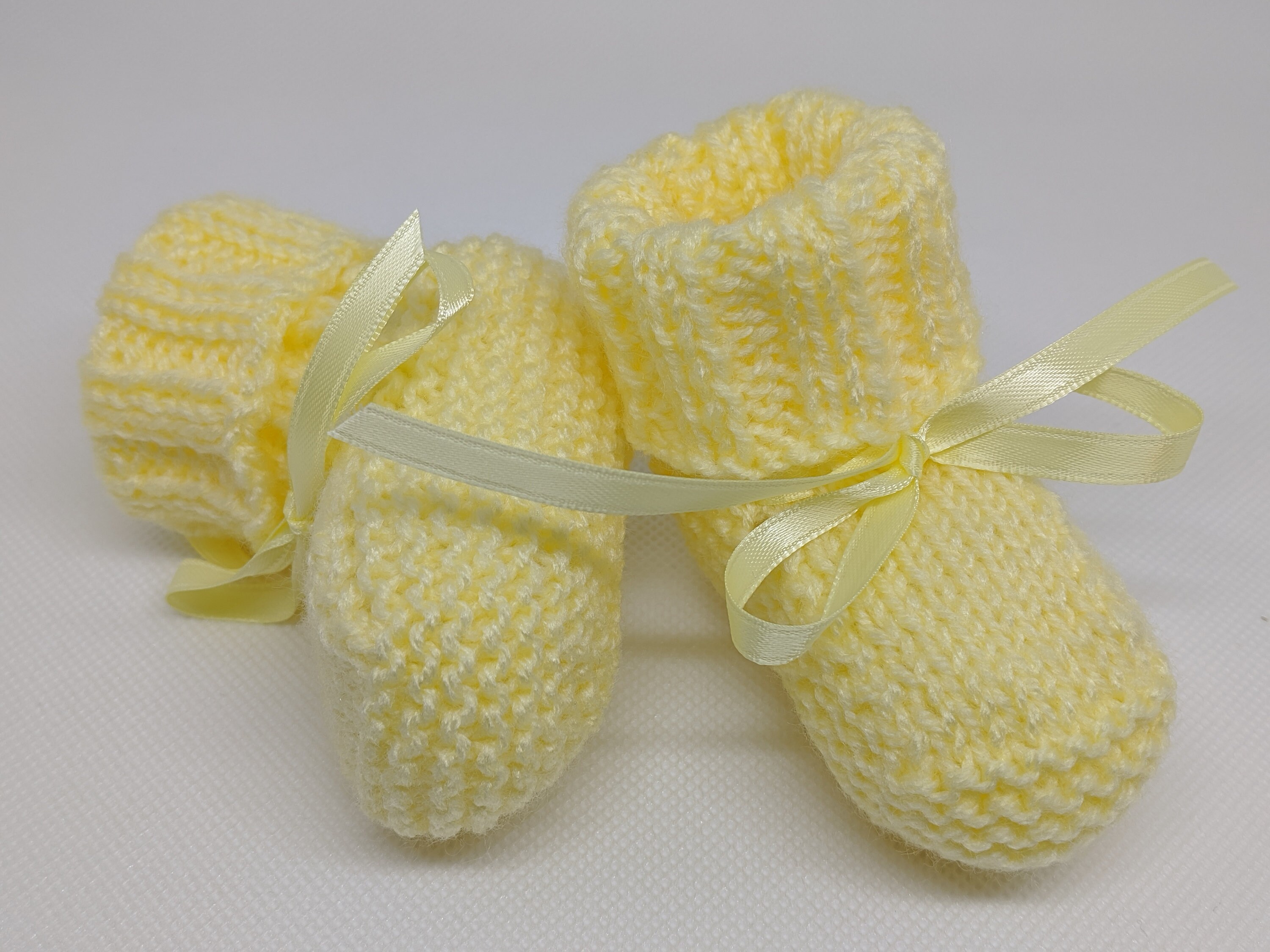 Knitted Baby Booties Newborn Booties Baby Girl Boy Yellow Etsy