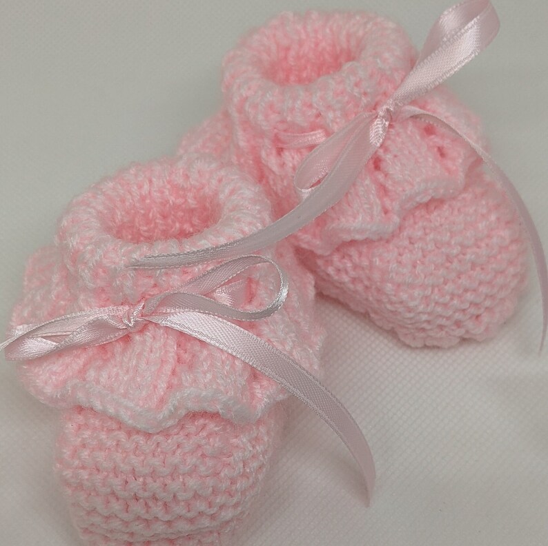 Knitted Baby Booties Newborn Booties Baby Girl Ruffles Etsy