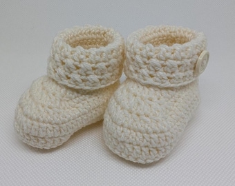 Hand Crochet Baby Booties: Gender Neutral Newborn Shoes