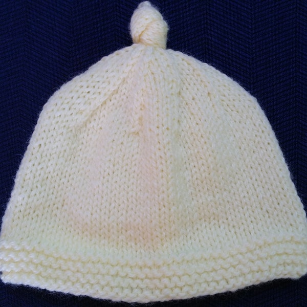 Knitted Baby Hat, Baby Girl Beanie, Newborn Baby Hospital Hat, Baby Girl Winter Hat, Newborn Girl Beanie, Yellow Baby Hat, Baby Shower Gift