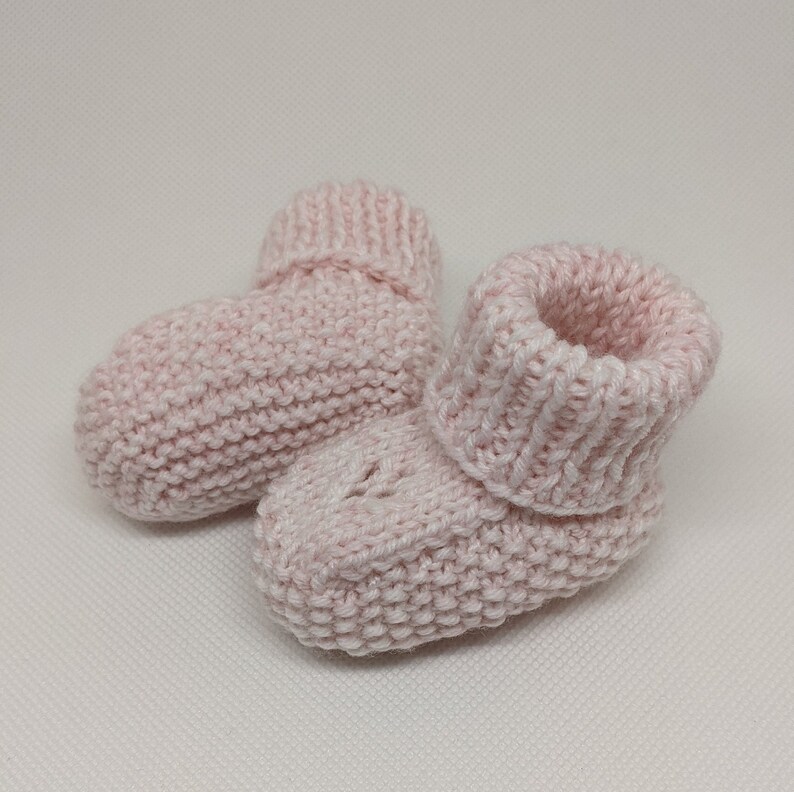 Knitted Baby Booties Newborn Booties Baby Girl Pink Shoes Etsy