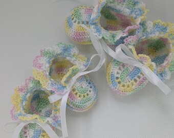 Gehäkelte Baby Booties: Handgefertigte Baumwolle Neugeborene / Frühchen Geschenk