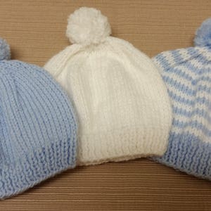 Newborn Hospital Hat. White Blue Newborn Hospital Beanie. Baby Boy Newborn Hats. Newborn Baby Hats. Newborn Beanies. Baby Shower Gift