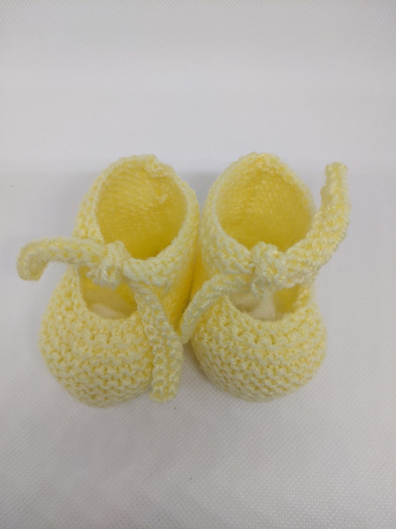 Knitted Baby Booties Newborn Booties Baby Girl Boy Yellow Etsy