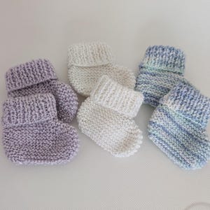 Hand Knit Baby Booties: Newborn Gift, Photo Prop (0-3 Months)