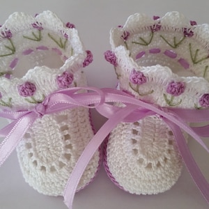 Baby Booties Crochet Baby Booties Christening Baby Shoes - Etsy