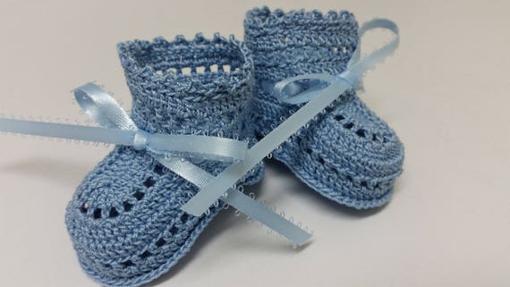 Baby Boy Booties Crochet Baby Boy Booties Christening Shoes | Etsy