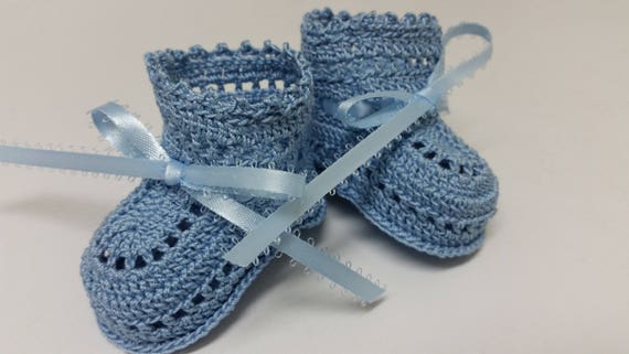 baby boy christening booties