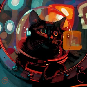 Astronaut Cat giclee art print