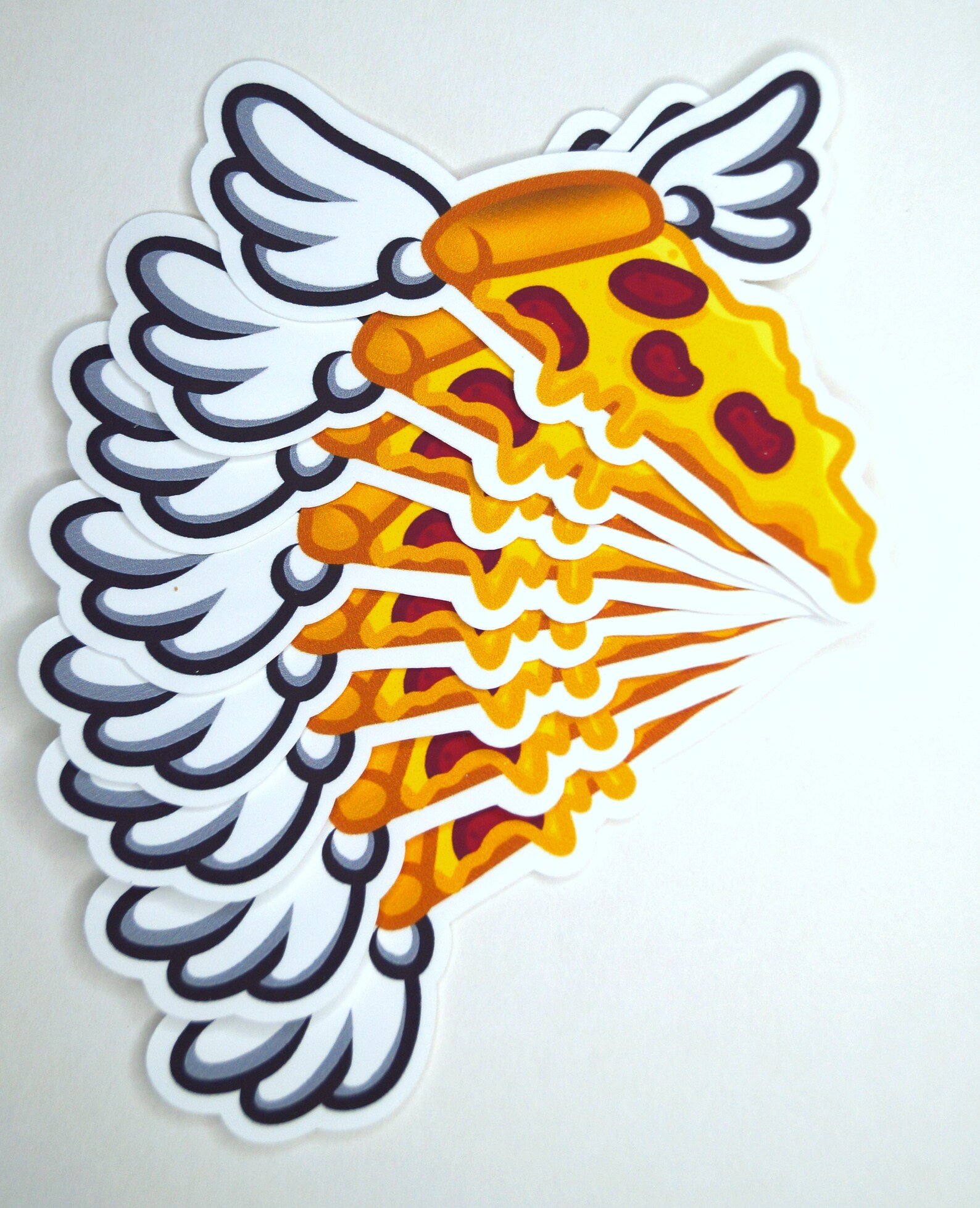 Pizza Wings Matte Vinyl Sticker Etsy
