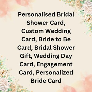 Gepersonaliseerde vrijgezellenfeestkaart, aangepaste trouwkaart, kaart bruid, bruidscadeau, trouwdagkaart, verlovingskaart, gepersonaliseerd
