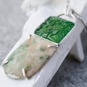 Lily Pad Necklace -  Nunderite and Jade