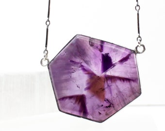 Pinwheel Necklace No. 1 - Trapiche Amethyst Reversible Necklace