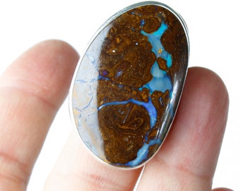 Earth and Magic Ring - Australian Boulder Opal Stone Ring