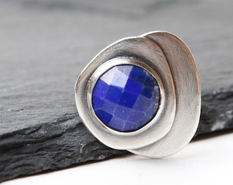 Topo Ring - Lapis and Silver