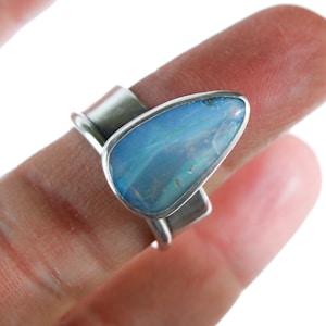 Mermaid Ring - Australian Opal Silver Cocktail Ring