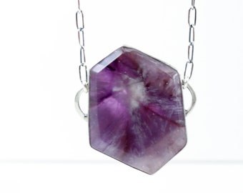 Pinwheel Necklace No. 3 - Trapiche Amethyst Reversible Necklace