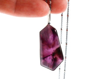 Pinwheel Necklace No. 4 - Trapiche Amethyst Reversible Necklace