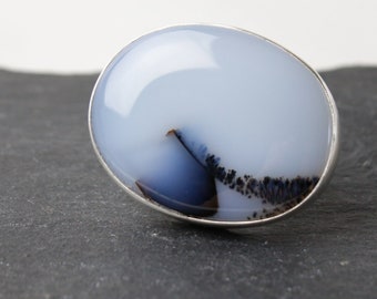 Floating Ink Ring - Agate Stone Ring