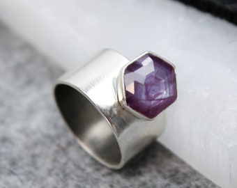 Sugarplum Ring - Ruby Sapphire and Silver Ring