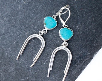 Summer Day Earrings - Turquoise Stones and Silver
