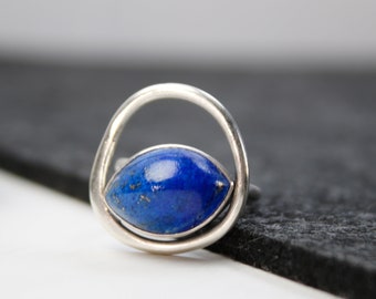 Lasso Ring - Lapis and Silver