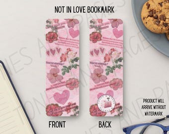 Not in Love Bookmark | Made in-house | Officially licensed by Ali Hazelwood